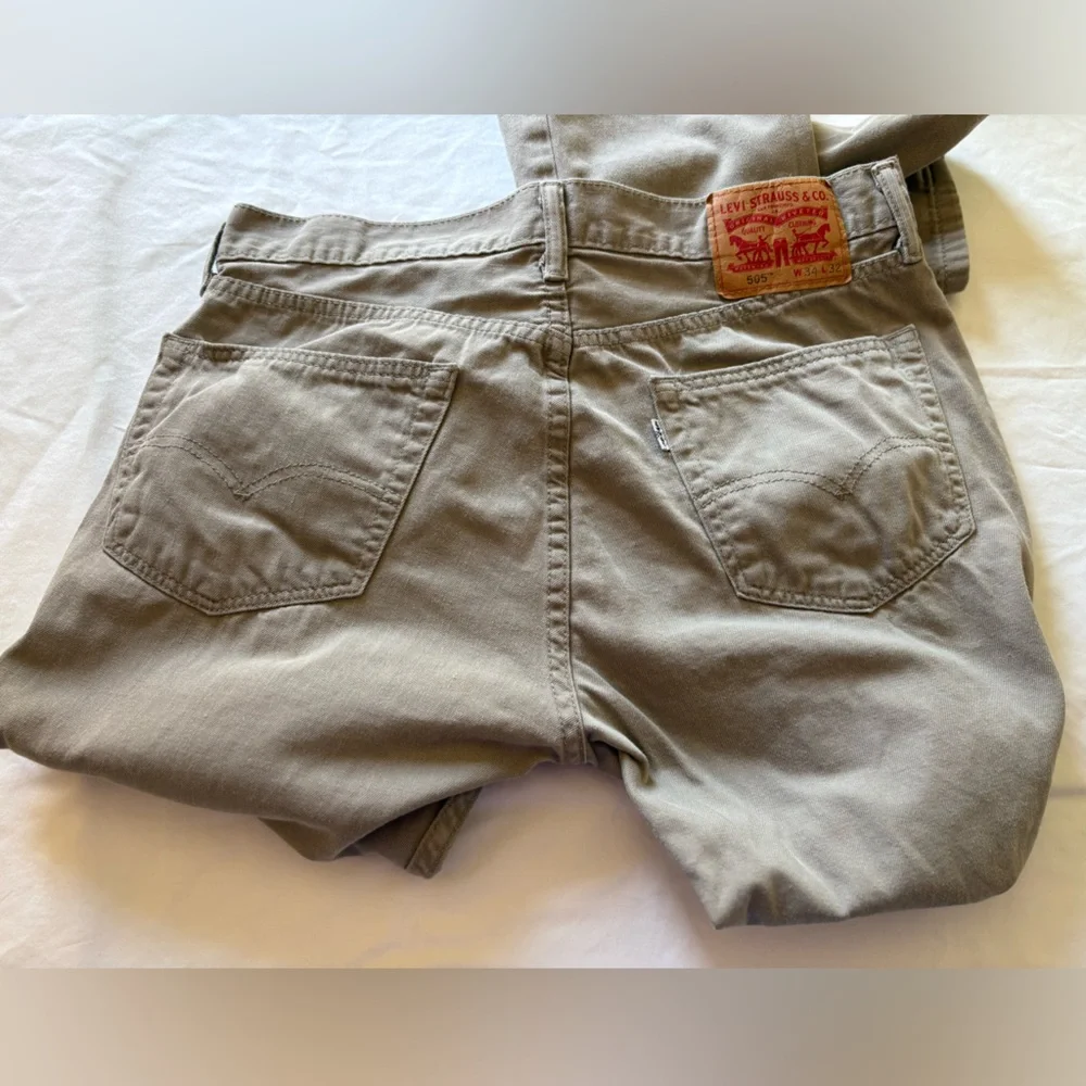 Levi’s 505 Men’s 34x32 Tan Straight Leg Jeans - Picture 4 of 13